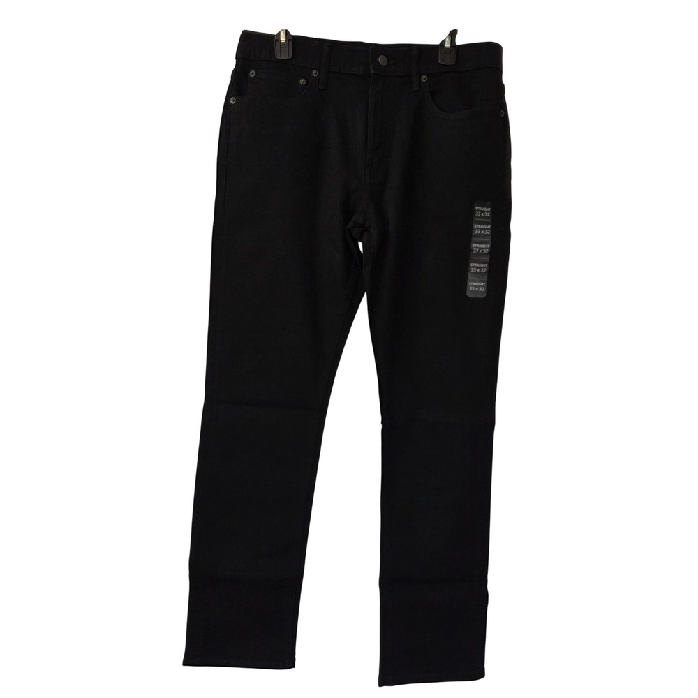 J. Crew Jeans Straight Signature Flex Mens 33x32 Black NWT $138 AY519